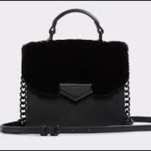 Aldo Black Faux Fur Crossbody Bag
